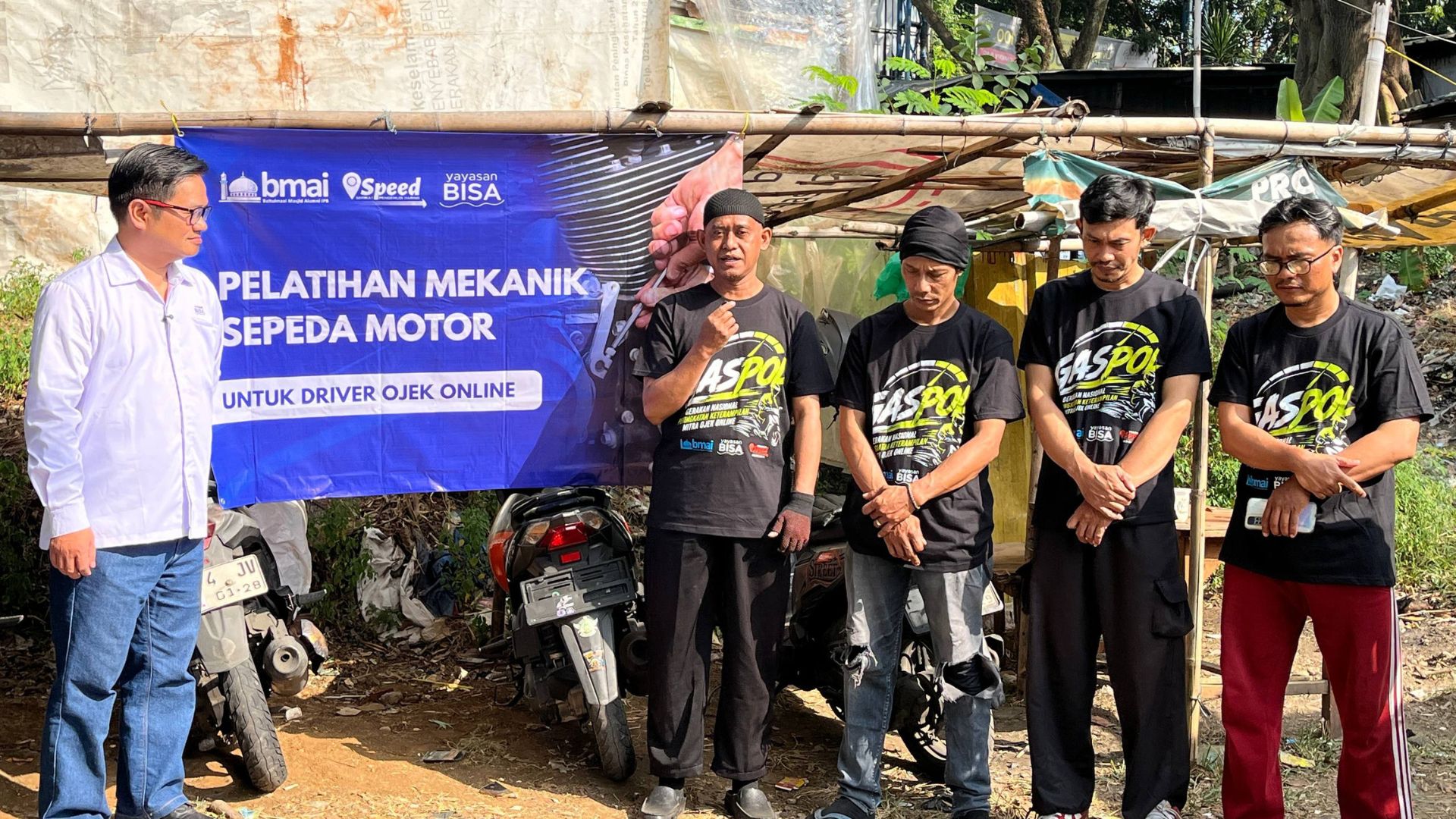 Baitul Maal Masjid Alumni IPB Bersama Yayasan BISA dan SPEED Kota Bogor Resmi Membuka Pelatihan Mekanik Sepeda Motor Gratis bagi Pengemudi Ojek Online